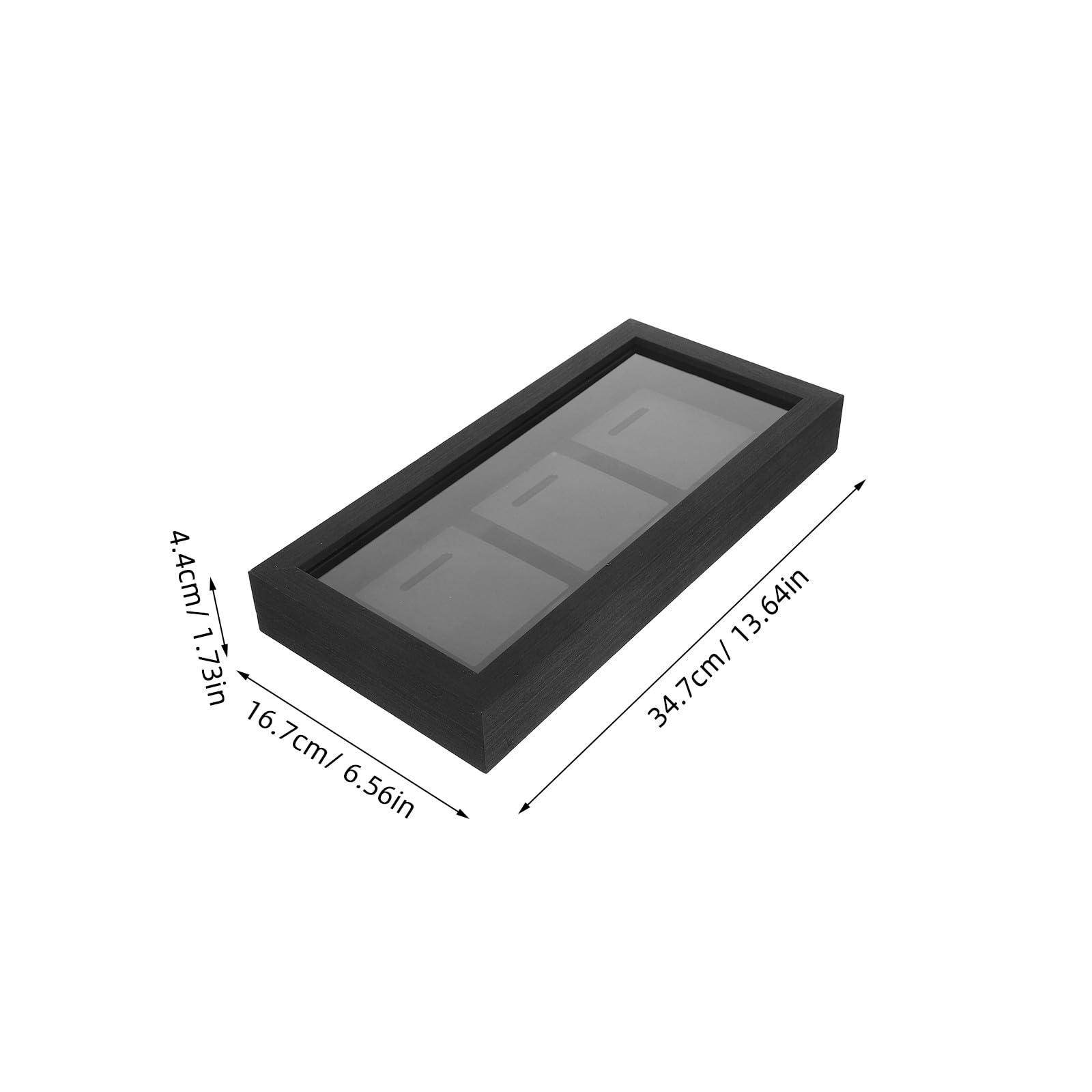 Homoyoyo Soporte para Exhibición de Medallas de Madera Maciza Negra Caja de Sombra para 3 Medallas de Maratón Marco para Almacenamiento y Disposición en Mesa o Pared Carreras