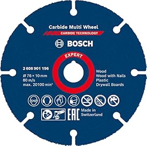 Bosch Professional 1x Disque à tronçonner Expert Carbide Multi Wheel (pour Bois dur, Ø 76 mm, Accessoire Mini meuleuse angulaire)