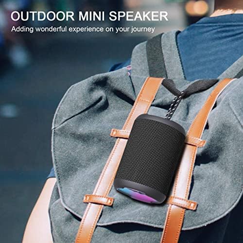 Ortizan Wireless Bluetooth Speaker with Light, Portable Mini Speakers Rich Bass, Bluetooth 5.0 & Built-In Mic, 15 hours Playtime, IPX6 Waterproof Speakers with Dual Pairing, Loud Speaker, Black