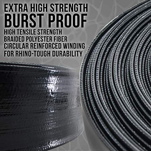 U.s. Pool Supply Black Rhino 2" X 100' Pool Backwash Hose With Hose Clamp - Extra Heavy Duty Superior Strength, Thick 1.2Mm (47 Mils) - Weather Burst Resistant - Drain Clean Swimming Pools And Filters #TOP3