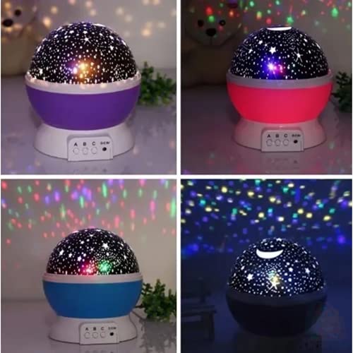 Luminaria Abajur Globo Luz Quarto Criança Projeçao Giratorio Estrelas Festa Preto