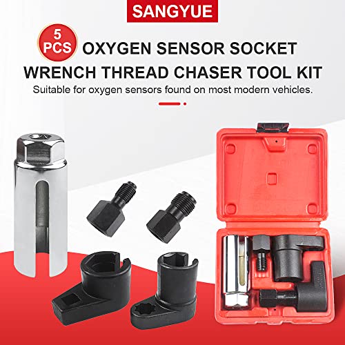 Sangyue Oxygen Sensor Socket Wrench Thread Chaser 02 Sensor Remover Tool Offset Vacuum Switch Sockets 5Pcs Kit #TOP1