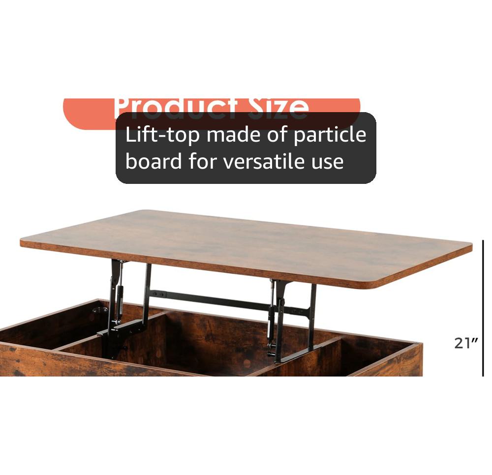Amazon.com: Bidiso Lift Top Coffee Table, Easy-to-Assembly Center