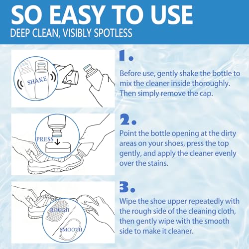 Frostwolf Instant Shoe Cleaner Kit with Sponge Head, Gentle Formula for Fabric Leather Suede and White Sneakers(3.38 FL OZ) by Frostwolf - Used condition - Image 3