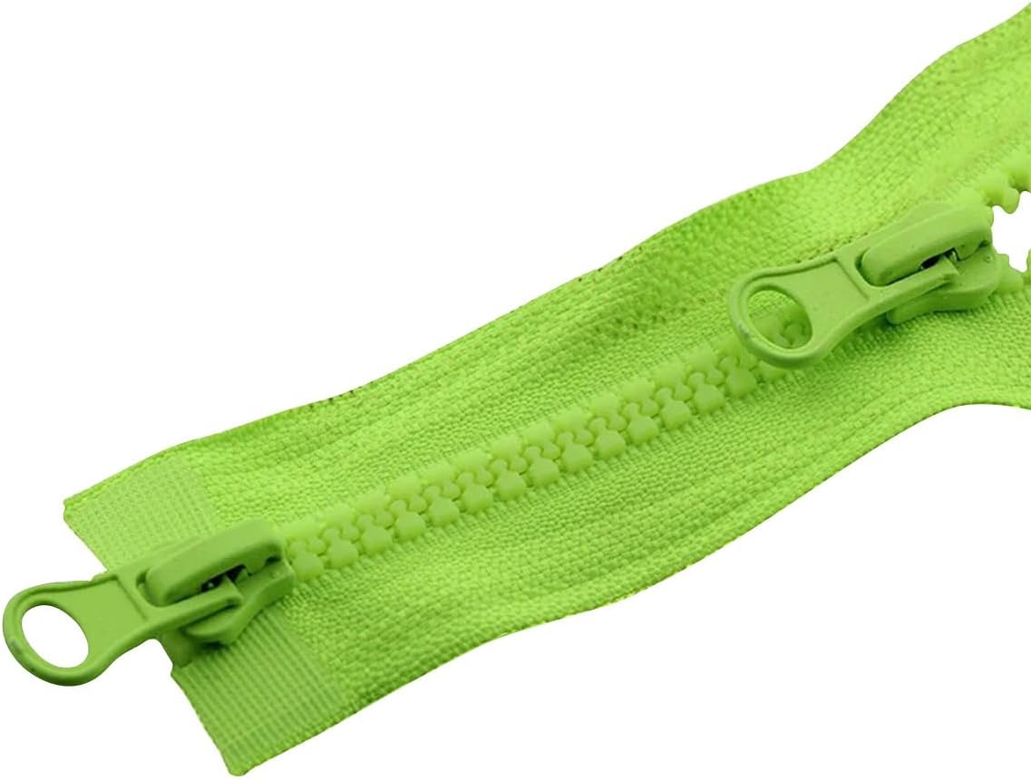 5# Open End Double Slider 31.5in Length Zipper Resin Zipper Down Jackets Overcoat Clothing Accessories,Light Green