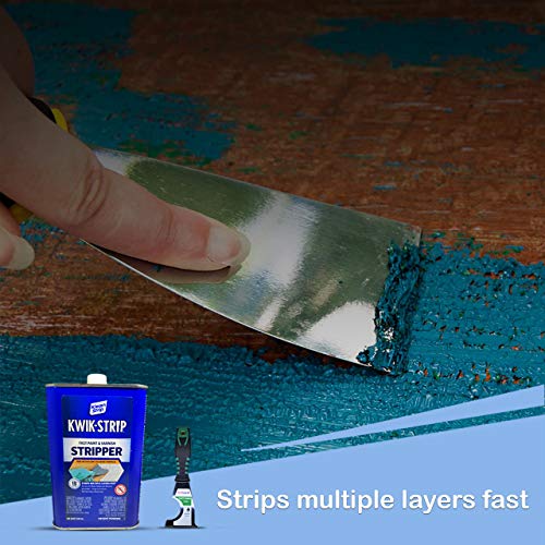Klean Strip Kwik-Strip Paint & Varnish Stripper Non-Methylene Chloride Formula Fast-Acting Liquid Works 15-mins Strips Multiple Layers of Latex and Oil/Alkyd Plus Putty Knife by Centaurus AZ 1 Quart - Thumbnail 5