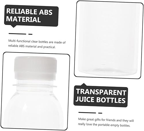 Miniatura 5 de Hoement 8 botellas de leche dispensadoras de jugo, botellas de agua de vidrio transparente, mini vaso de cóctel de terrario, botellas de batido,