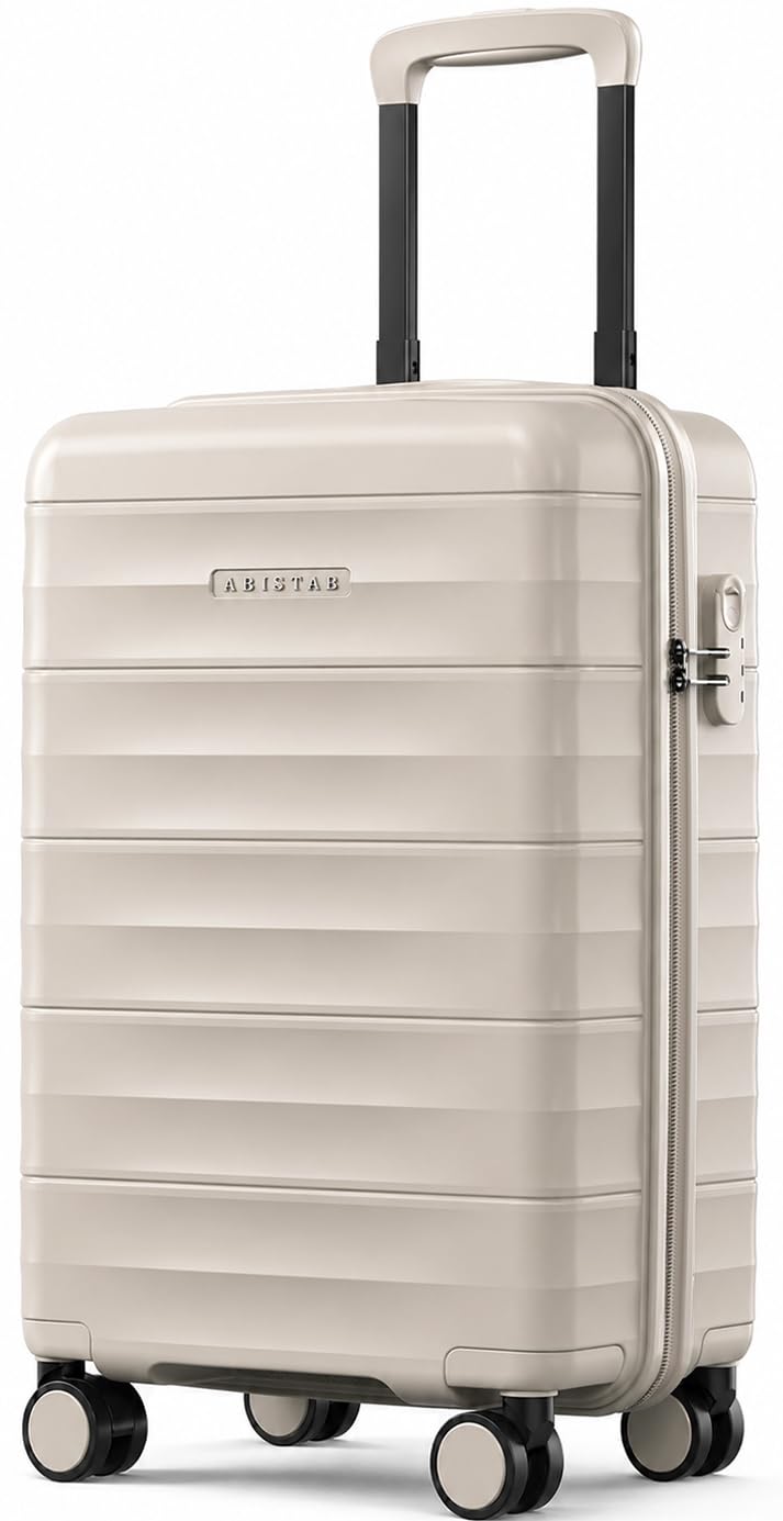 Mariner Handgepäck Koffer 55x31x21cm Hartschalenkoffer PP Leicht Trolleys 4 Rollen Zahlenschloss Dünengrau