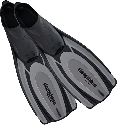 Deep Blue Gear DBG-FN-2503-PT Latitude 2 Fins for Diving, Snorkeling, and Swim, Adult Size 7-8 (Men's 8-9.5, Women's 9-10.5), Platinum