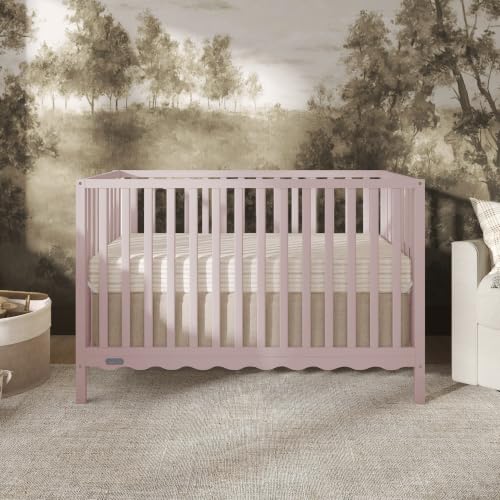 Image of Dream On Me Synergy Wave 5-in-1 Convertible Full Size Baby Crib, Pink