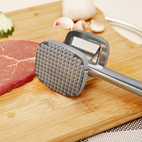 Vleesklopper, groot TIMESETL 28 cm, dubbelzijdig, anti-aanbak, schnitzelhamer, vleeshamer met 140 punten, snijhamer, keukenhamer voor vlees, steak, rundvlees, gevogelte - Image 6