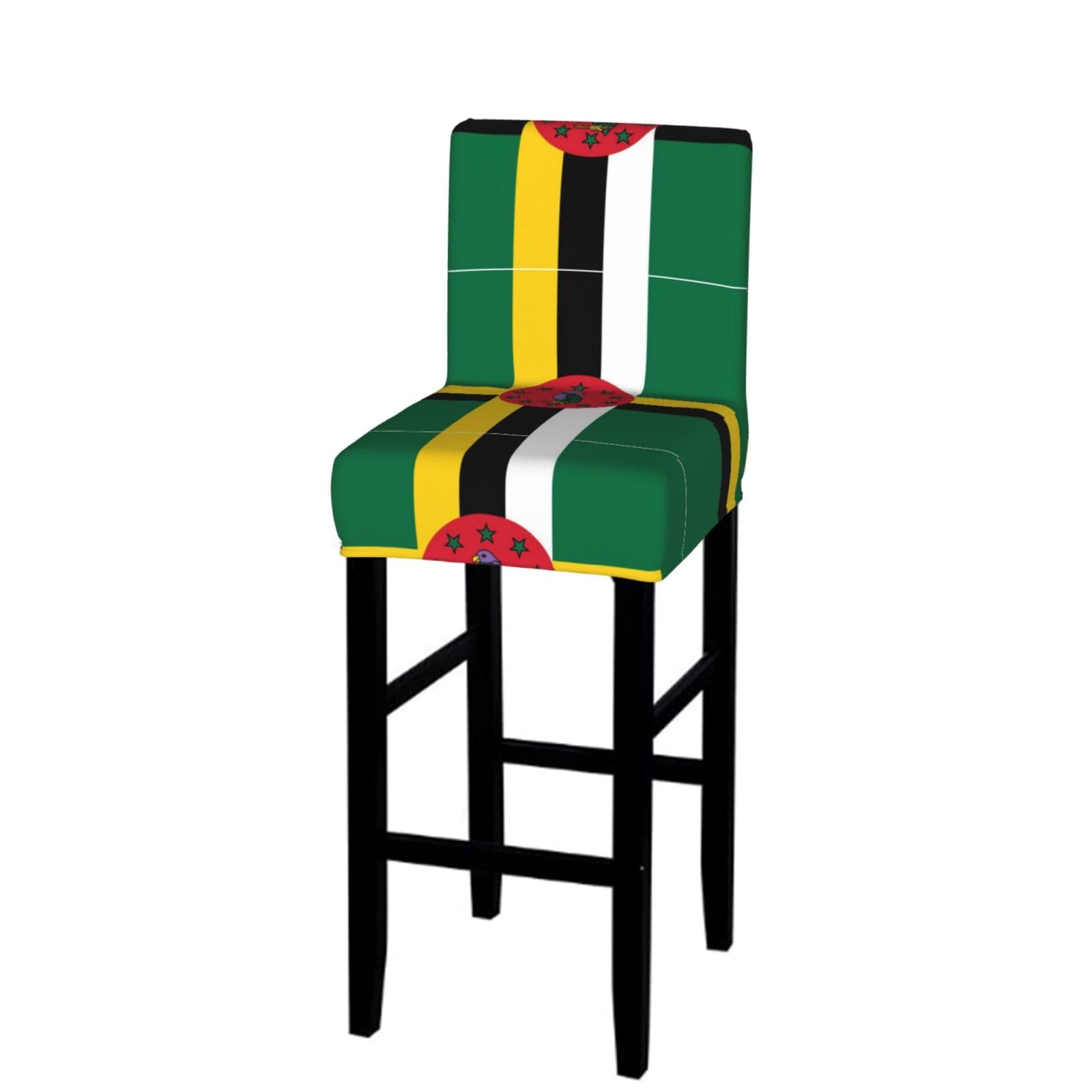 Flag of Dominica Bar Stool Cover-Stretchy Chair Slipcover for Kitchen