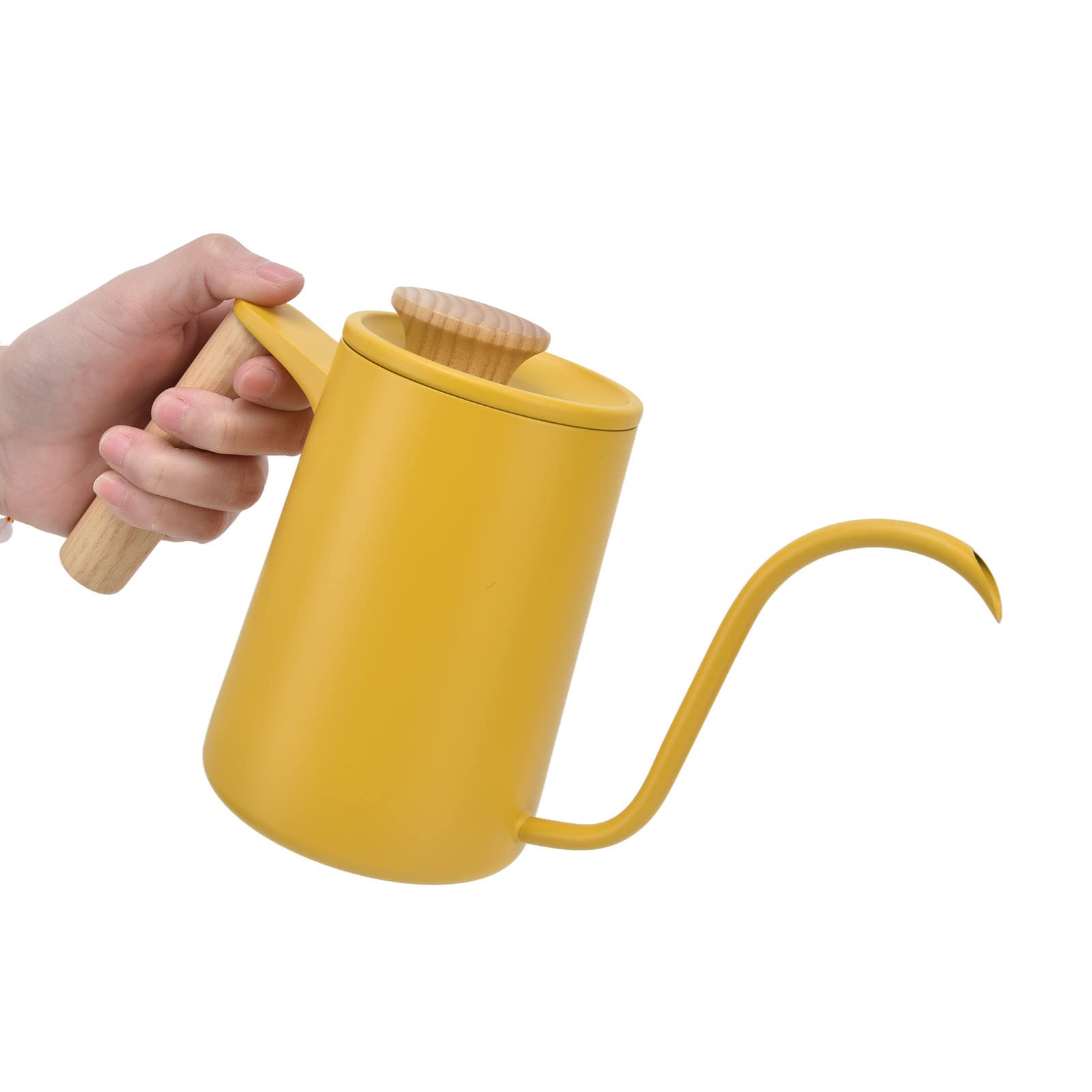 Wylewka ze stali nierdzewnej typu „gęsia szyja” Dzbanek do kawy z długimi ustami Czajnik do herbaty Ręczny ekspres do kawy Żółty (600ml)