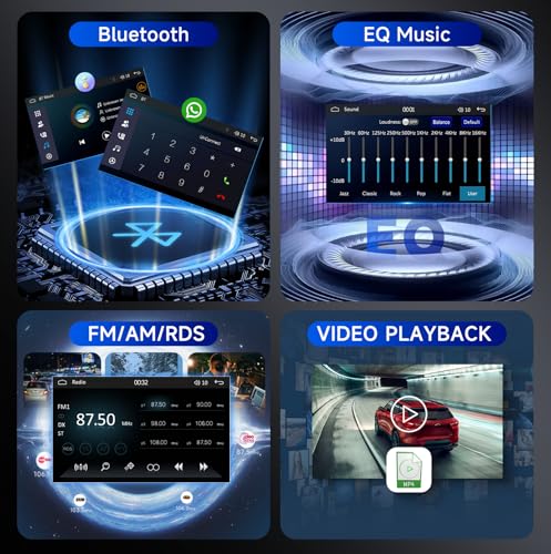 Radio para auto con pantalla táctil retráctil de 7 pulgadas miniatura 3