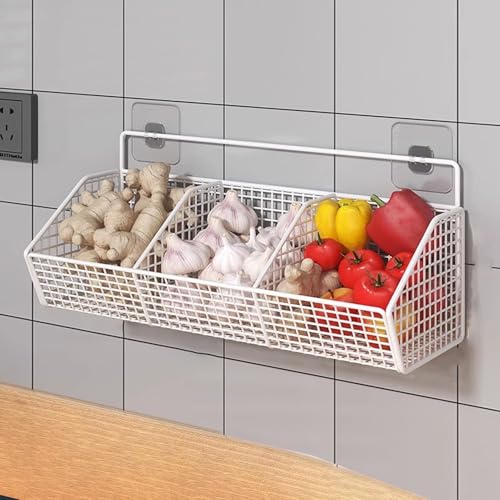 Estantería multifunción de cocina con 3 compartimentos para verduras y especias 4