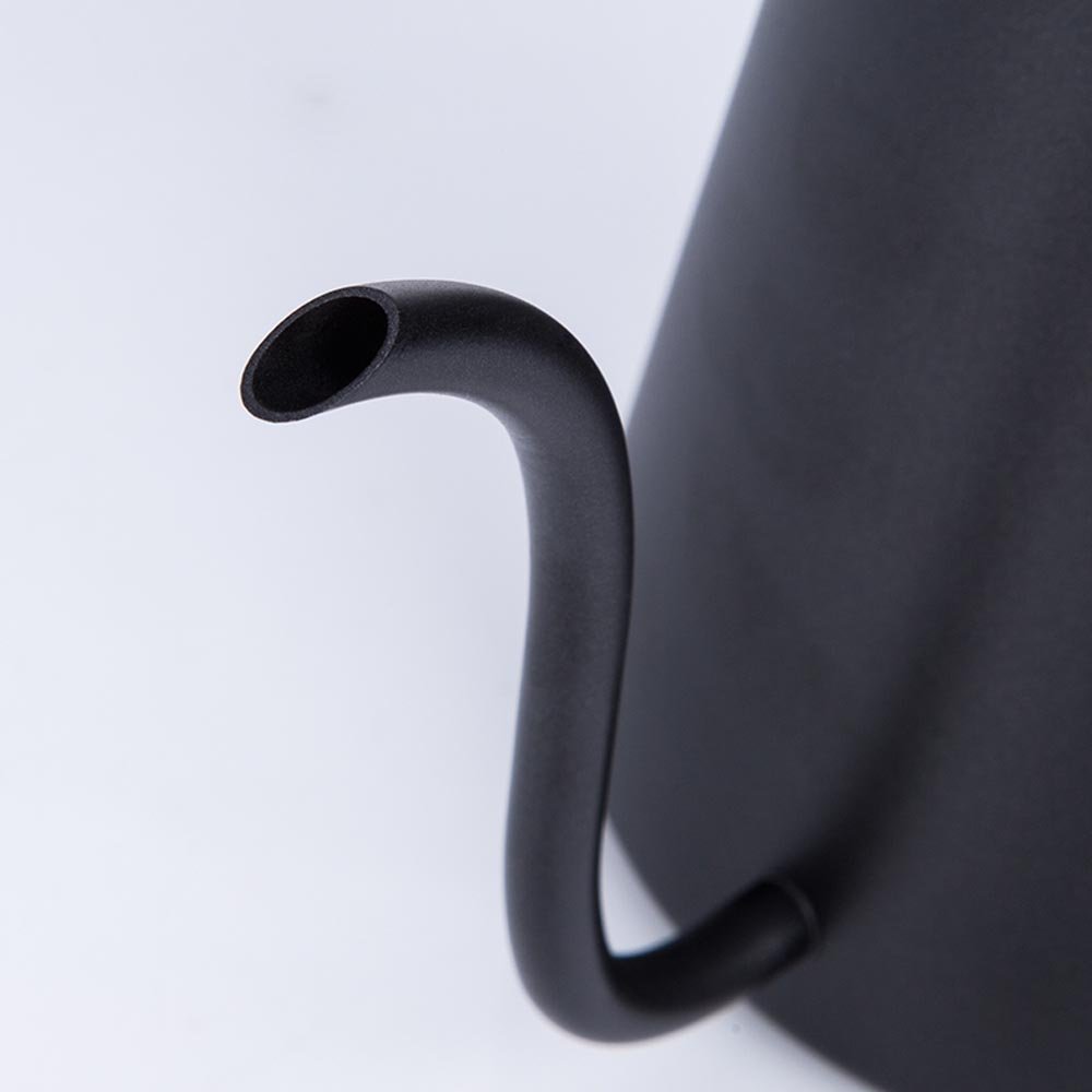 600ML Nero Teflon Rivestimento 5mm Stretto Becco Drip Bollitore con Coperchio per Caffè Servizio Drip Pot in Acciaio Inox Bollitore de te per Caffè Manuale