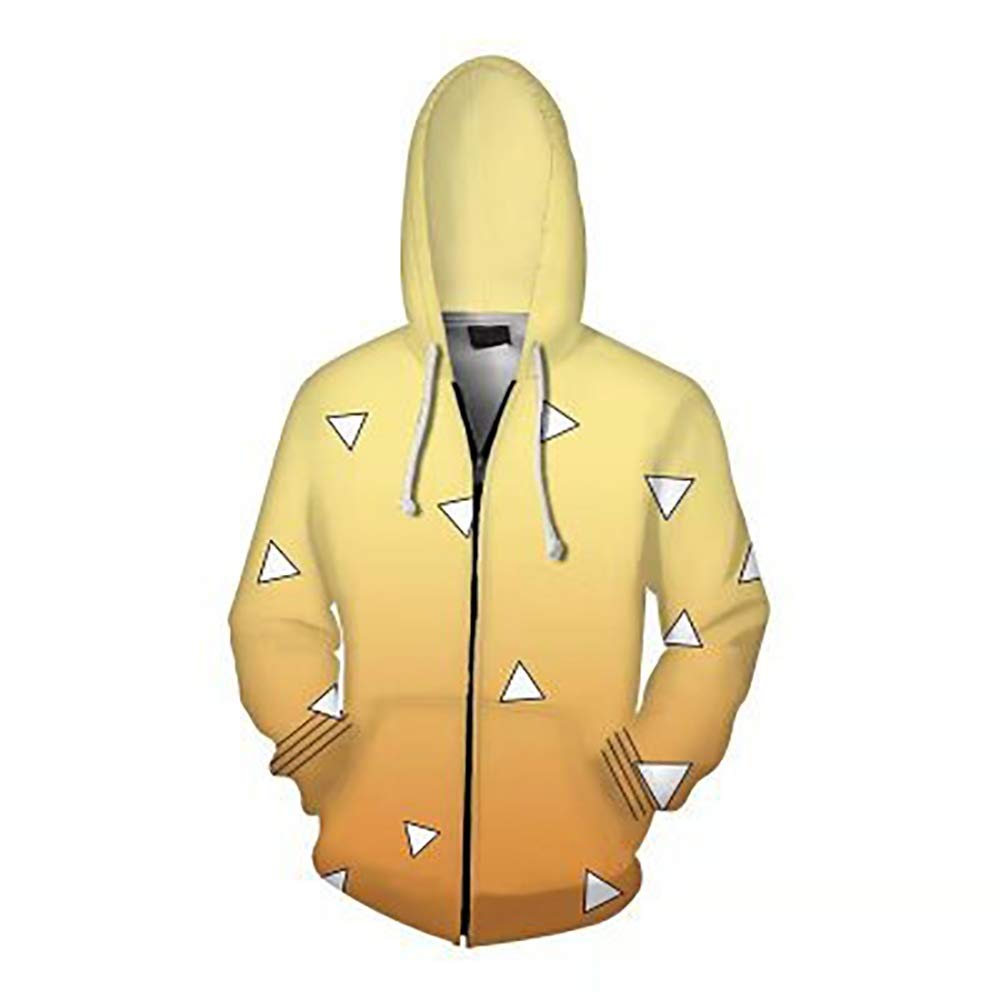 Shuihua - Hoodies 鬼滅の刃 パーカー,尼門炭治郎（かまどたんじろう） コスプレ3Dプリントフード付きジッパースウェットシャツ