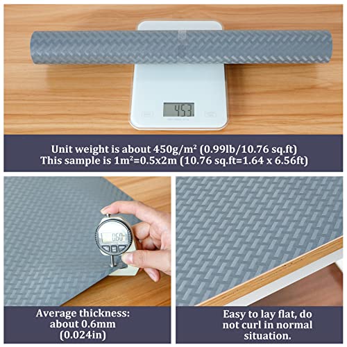 Hersvin Shelf Liners 20 In X 20 Ft Eva Drawer Mats, Non-Adhesive Cupboard Pad, Kitchen Cabinet Lining Fridge Cushion (Gray/Crossed Stripe, 50.8X610Cm) #TOP1
