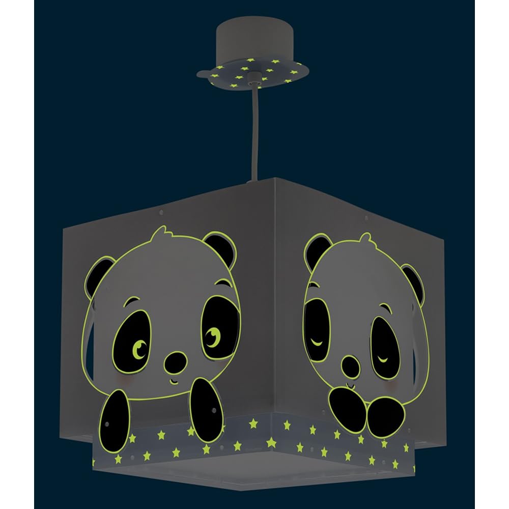 Dalber Lampada da soffitto a sospensione per bambini Panda blu orso