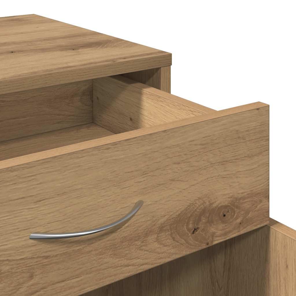 Armadietto con Ruote Rovere Artigianale 45x38x54 cm Truciolato