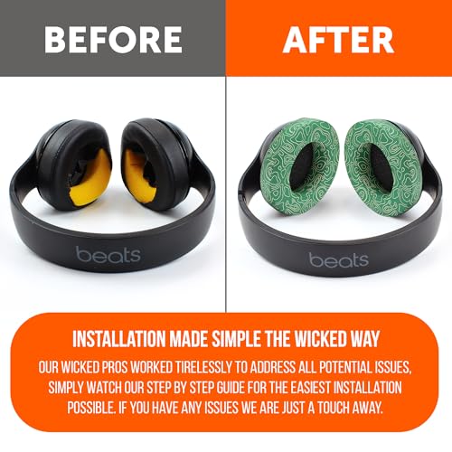 Image of WC Wicked Cushions Replacement Ear Pads for Beats Studio 2 & 3 (B0501, B0500) Wired & Wireless | Does NOT Fit Beats Solo | Softer PU Leather, Enhanced Foam & Stronger Adhesive | Emerald Tide