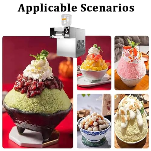 Eiscrusher/Slush-Maschine, kommerzieller Crushed Ice Maker mit elektrischem Drehteller aus Edelstahl zum Mixen von Slushies, Cocktails, Frappé, Kaffee, Geschwindigkeit einstellbar,100kg/h – Bild 5