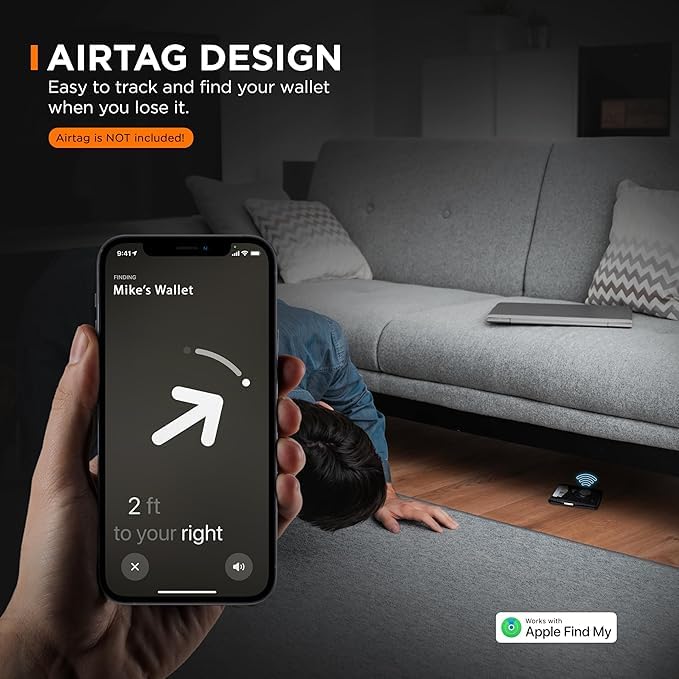 CARBON FIBER Men's Wallet, RFID Blocking, Slim, Credit Card Holder, Men's Wallet (Black)4