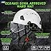 AOLAMEGS Construction Safety Hard Hat with Visor-ANSI Z89.1 OSHA Approved Construction Safety Helmet,Vented White Hard Hats with Chin Straps for Men Women Adults for Outdoor Indoor Industrial Workwear