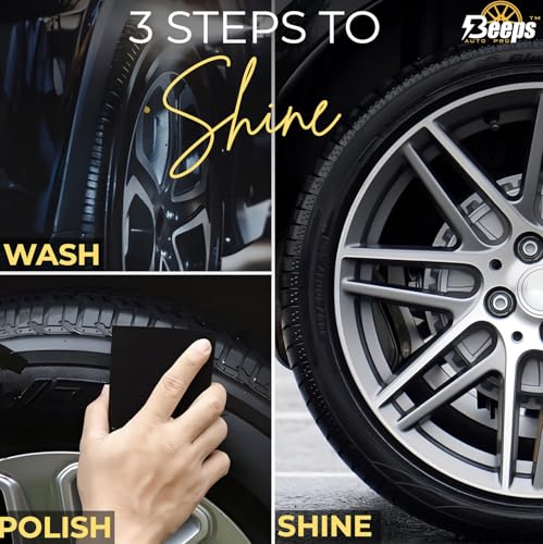 Image of Polish, 500ml, Long-Lasting Tyre Gloss for Car Bike Scooter, High Gloss Prevents Fading & Cracks, Gives Lustrous Dark, Non-Greasy Super Black Shine (Tyre Polish)