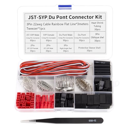 SCOOYUCK JST Servo Connector Kit, 60 Sets Male and Female Plug Crimp Cable Assemblies, Compatible with JST SYP Futaba, Suitable for DIY Remote Control...