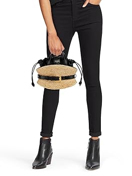 Amazon.com: Balmain, Mini Shuffle Raffia & Leather Top