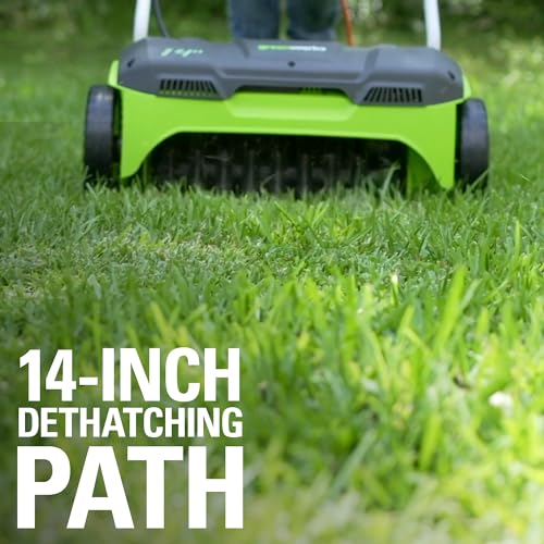 Image of Greenworks DT14B00 10 Amp 14-Inch Corded Dethatcher