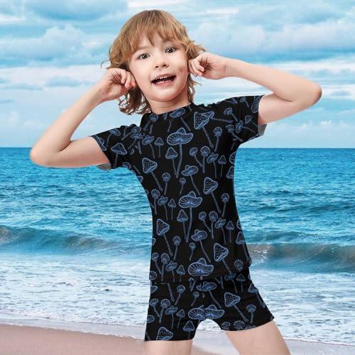 Blue Glowing MushroomsChildren's Swimsuits Boys Two Piece Suit10-12Y（150cm）3