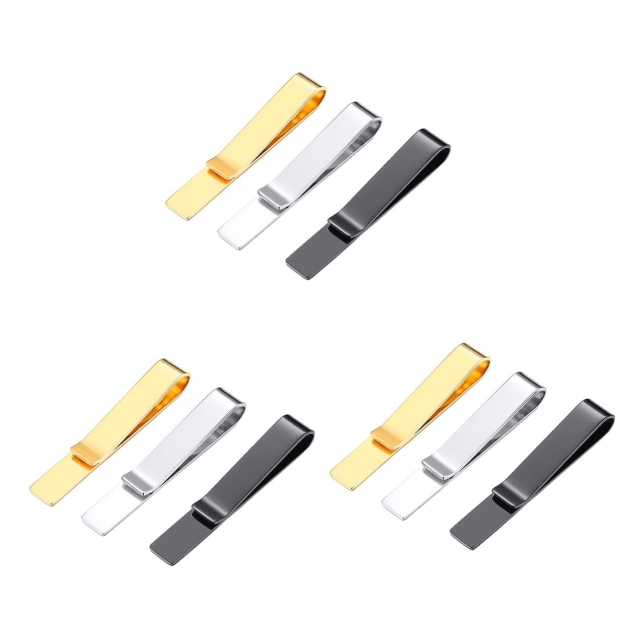 9piezas Clip Para Corbata De Inoxidable Diseño Clásico y Moderno Accesorio De Negocios Para Hombre Para Formalidades