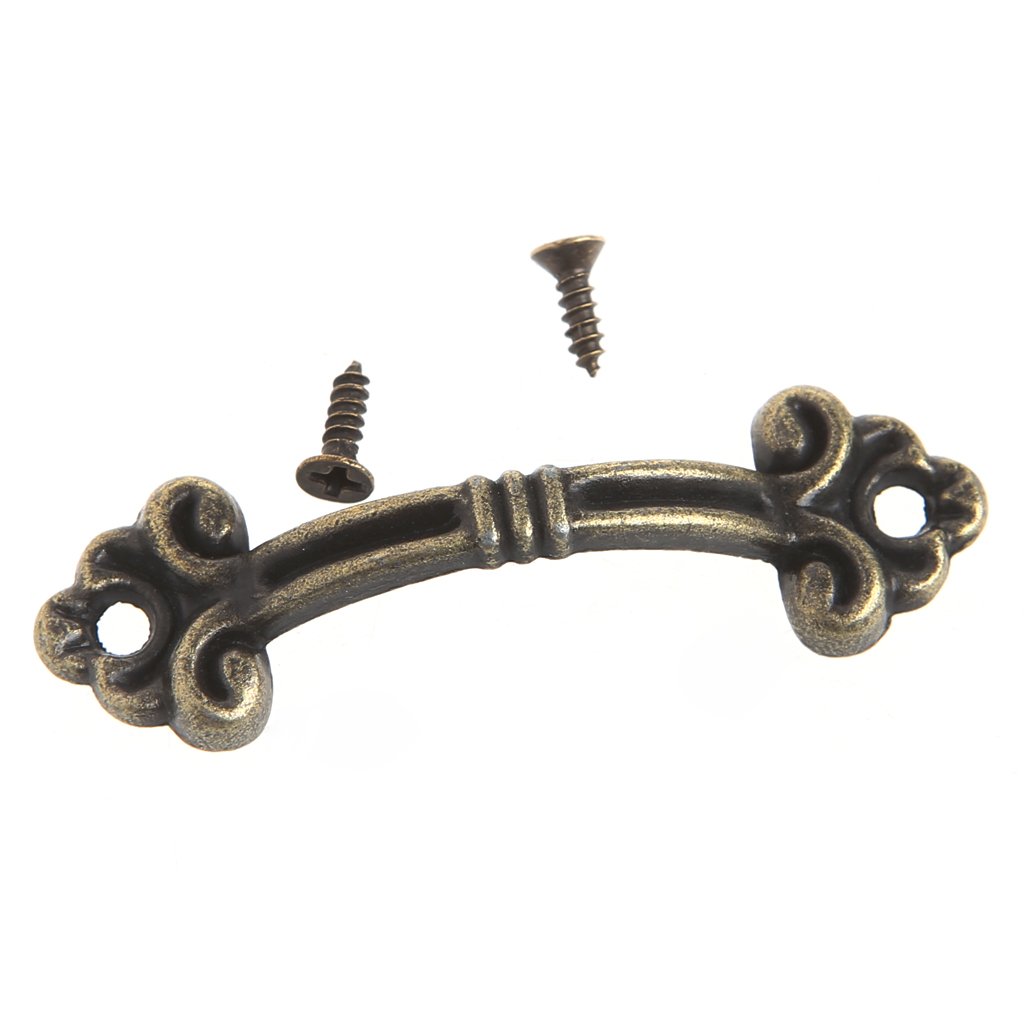 Zhouyqx As Shown 10X Handle Knob Retro Drawer Wooden Jewelry Box Bronze Cabinet Pull