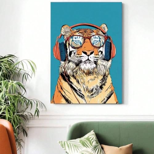 Tableau tigre musique pour habiller un mur vide vertical