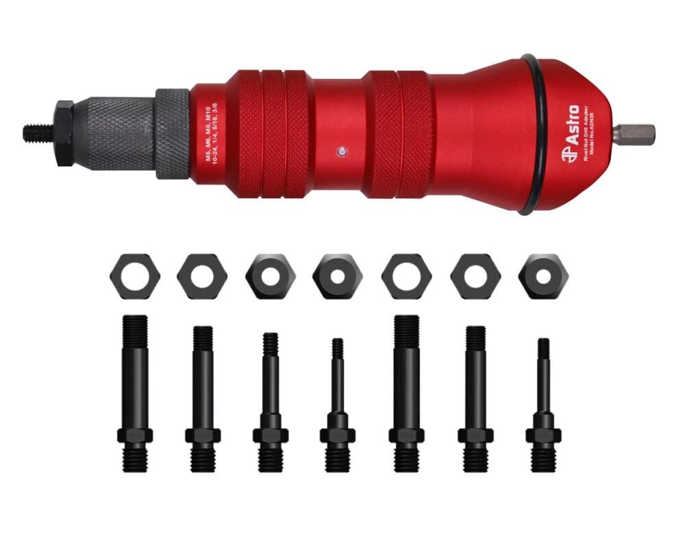 Astro Pneumatic Tool ADN38 XL Rivet Nut Drill Adapter Kit - 3/8" Capacity