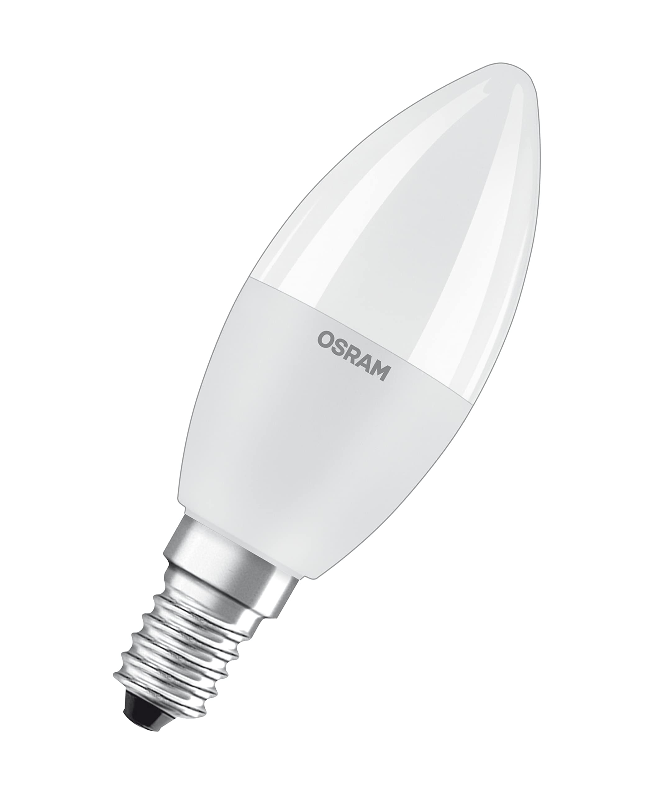 OSRAM LED STAR+ RGBW lampada LED smerigliata per base E14, i colori RGBW possono essere cambiati dal telecomando, forma di candela, sostituzione di lampadine convenzionali 40W, confezione doppia