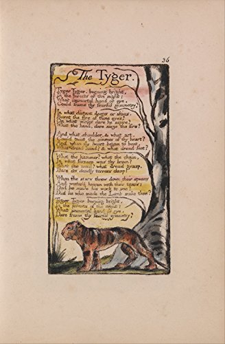 William Blake The Tyger grand format affiche encadrée noir - 2