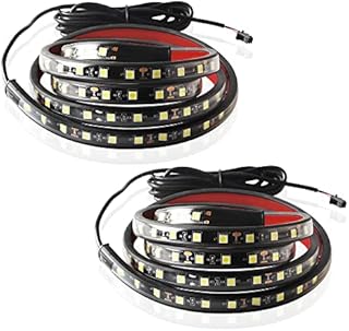 Chemini 2Pcs 60 Inches LED Truck Bed Strip Lights 12V with Fuse On-Off Switch Waterproof Universal for Truck Van Cargo SUV Boat