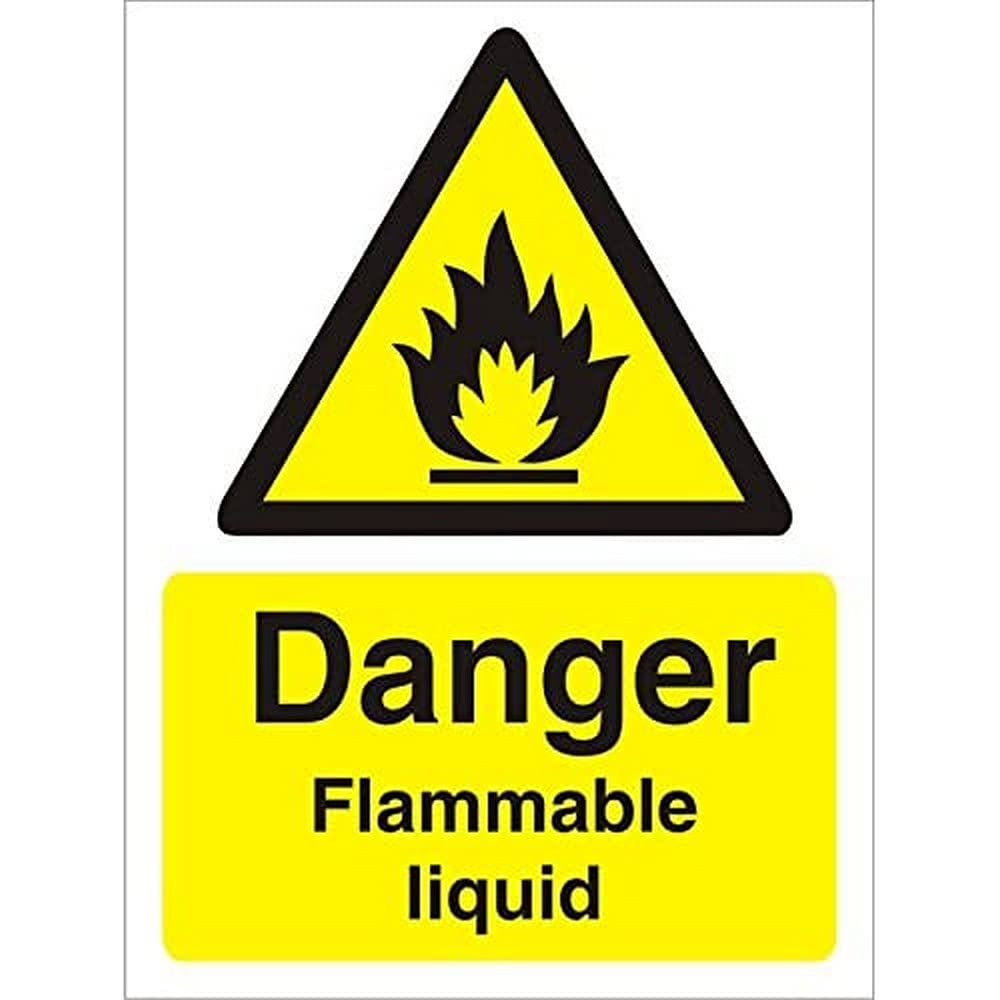 Warning Sign Flammable Liquid Adhesive Vinyl 30 x 20 cm