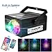 Flysight USB Party Lights LED DJ Disco Ball Light with Bluetooth Speaker MP3 Music Sound Activated Portable Stage Laser Lighting with Remote Control Support SD Card for Xmas Club Bar Parties (Black)