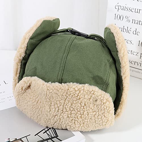 Unisex Bomber Hats With Ear Flaps Cotton Trapper Hat Aviator Windproof Ski Cap Buckle Closure Ushanka Outdoor #TOP4