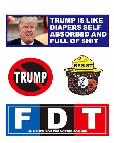 Image of FDT Fuck Trump Stickers Resist Sticker, No Trump Anti Trump Shit Bumper Stickers Decal, UWHENBO, Residue Leaves, Funny Decal