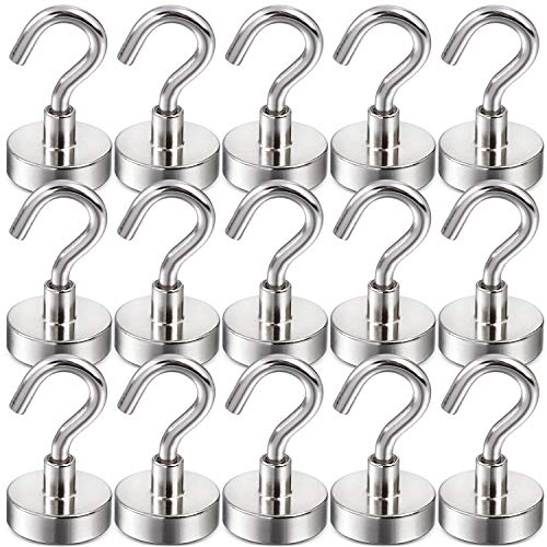 DIYMAG Magnetic Hooks, Facilitate Hook for Cruise, Home, Kitchen, Workplace, Office and Garage, Pack of 15