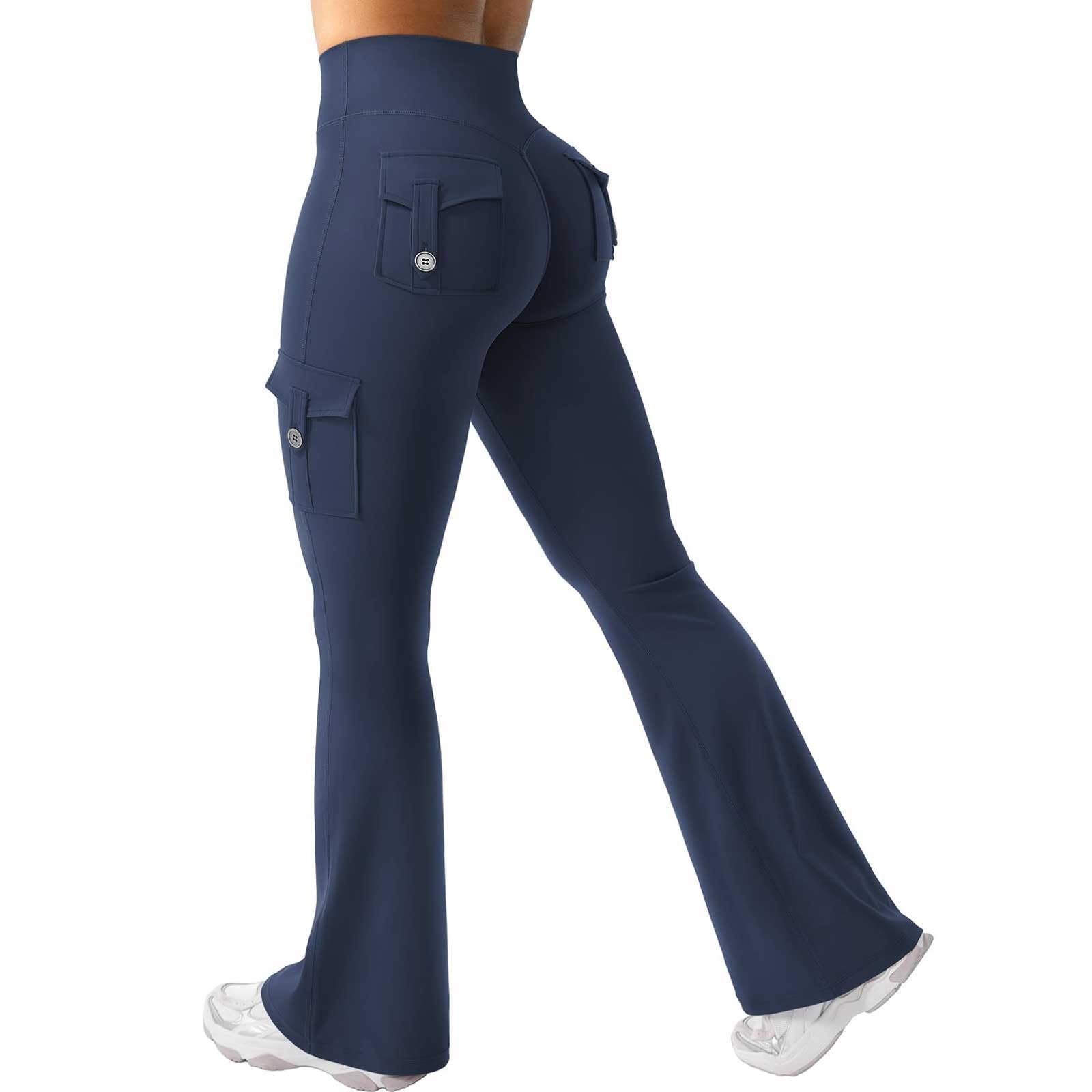 Leggings cargo da donna con tasche, pantaloni da yoga, invisibili, leggings