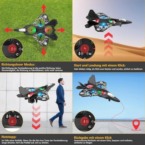 Image of L0712 RC Drone Aircraft with LED Lights, 25cm Length, Remote Control, Rechargeable Battery, Spare Propellers, Ages 14+