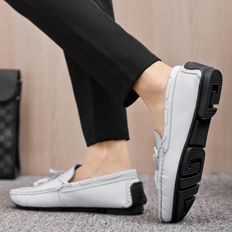 Men's Loafers Shoes Round Toe Tassel PU Leather Lightweight Anti-Slip Resistant Wedding Prom Slip On4
