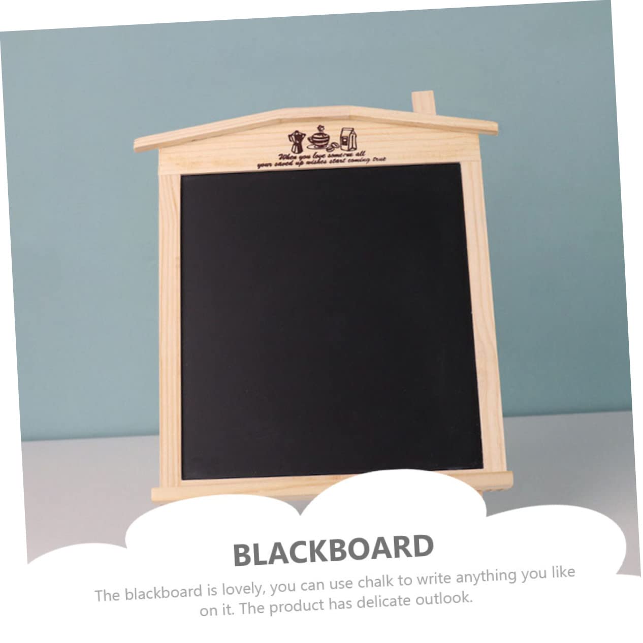 PLAFOPE Tablero de Mensajes Reutilizable de Madera y Magnetismo para Escritorio, Pizarra Negra Decorativa Diseño Delicado y Bordes Lisos para Uso Hogar