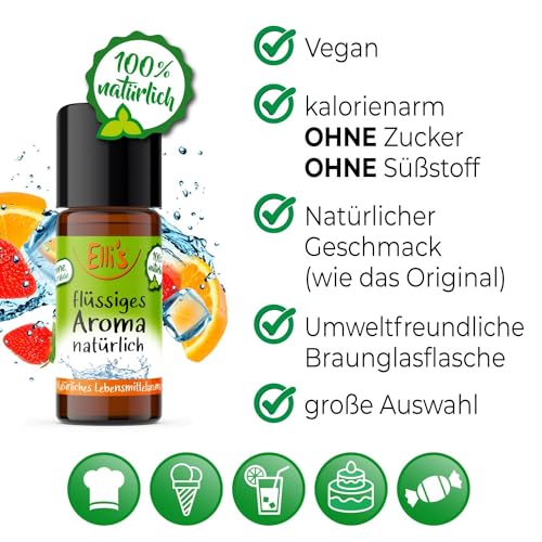 Ellis Aromen Pfefferminze NATÜRLICHES Lebensmittelaroma | Aromakonzentrat aus 100 % Veganen und Natürlichen Ursprung | Für Speisen & Getränke | 10 ml